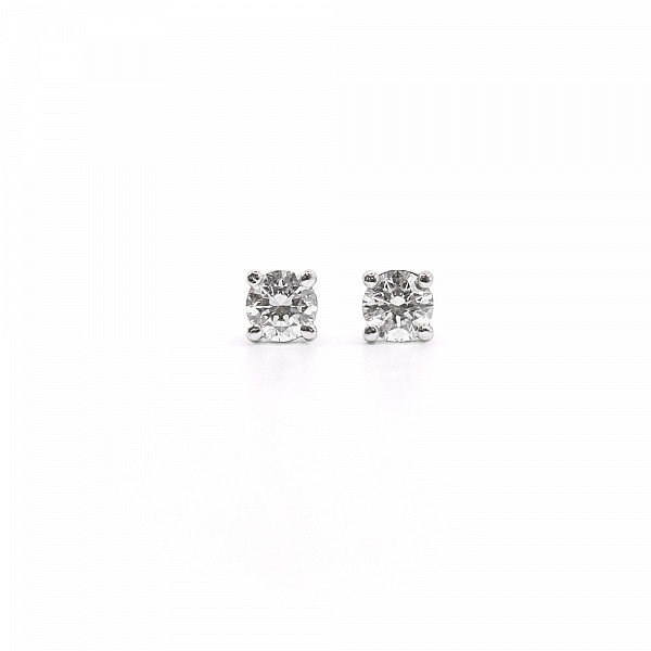 Image of 0.60ct Natural Round Brilliant Cut Diamond Stud Earrings in White Gold