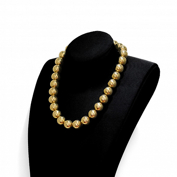 Image of Yellow Gold Bead Necklace