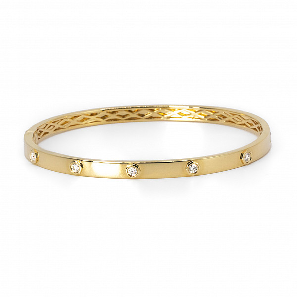 Image of 0.41ct Natural Diamond Bangle in Yellow Gold