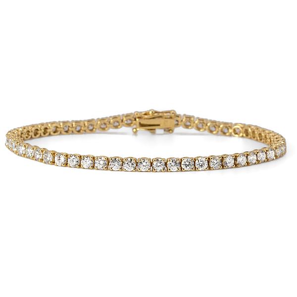 Image of 7.51ct Natural Diamond Tennis Bracelet in Yellow Gold