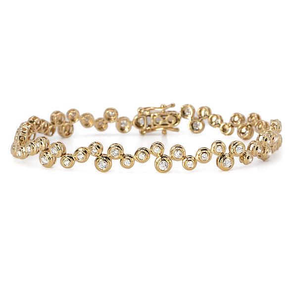 Image of 1.37ct Natural Diamond Rub-over Bracelet in Yellow Gold
