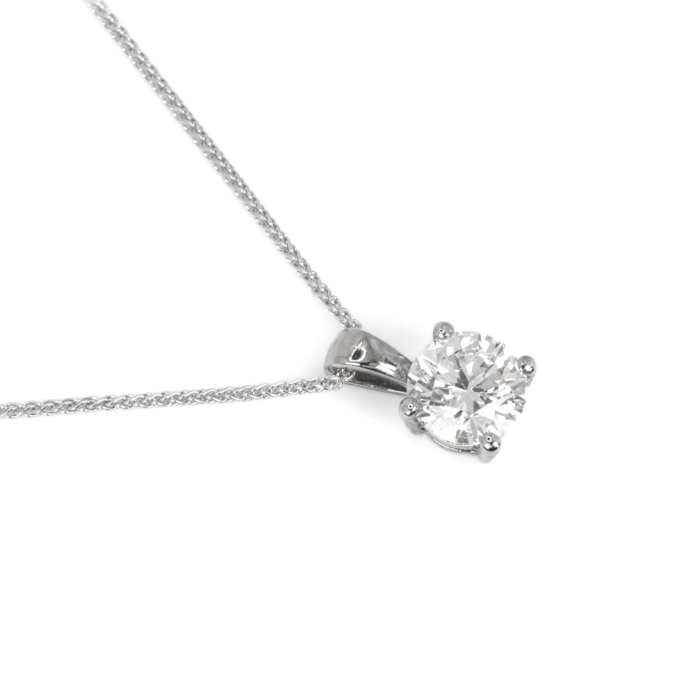 0.50ct Lab Grown Round Brilliant Cut Diamond Pendant in White Gold Image