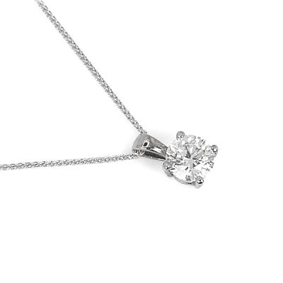 0.50ct Lab Grown Round Brilliant Cut Diamond Pendant in White Gold Image