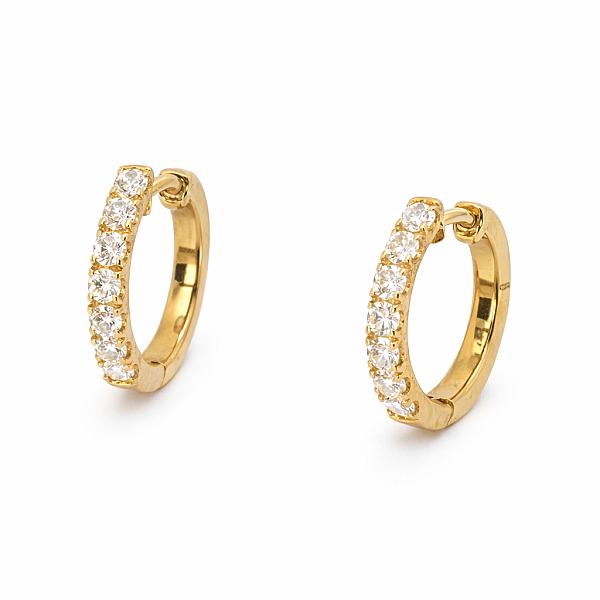 Image of 1.53ct Natural Diamond Hoop Earrings in Yellow Gold