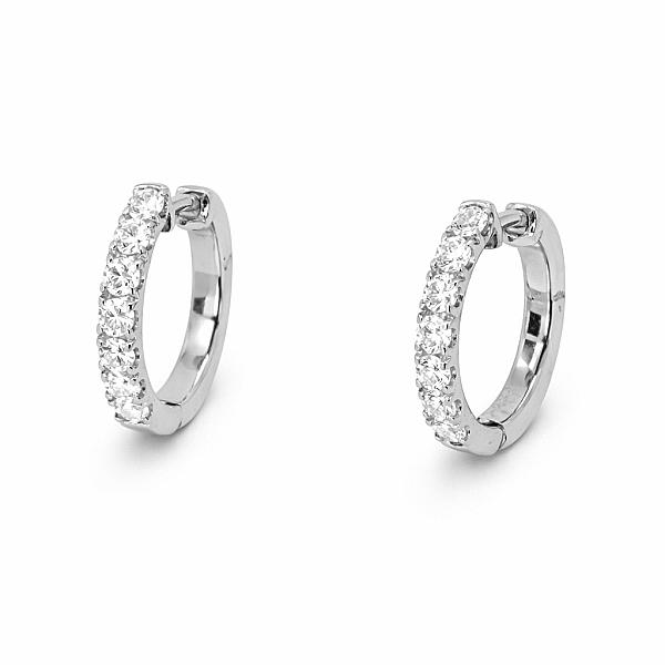 Image of 1.52ct Natural Diamond Hoop Earrings in White Gold