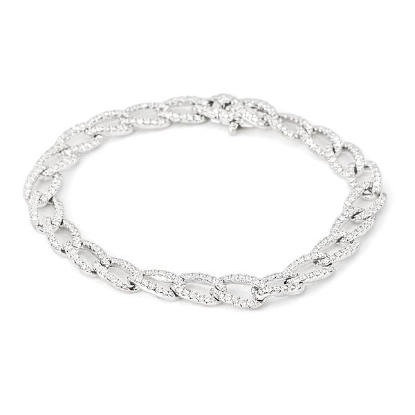 Image of 2.53ct Natural Diamond Open Link Bracelet in White Gold