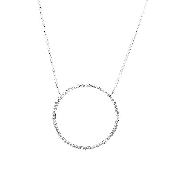 Image of 0.61ct Natural Diamond Circle of Life Pendant in White Gold