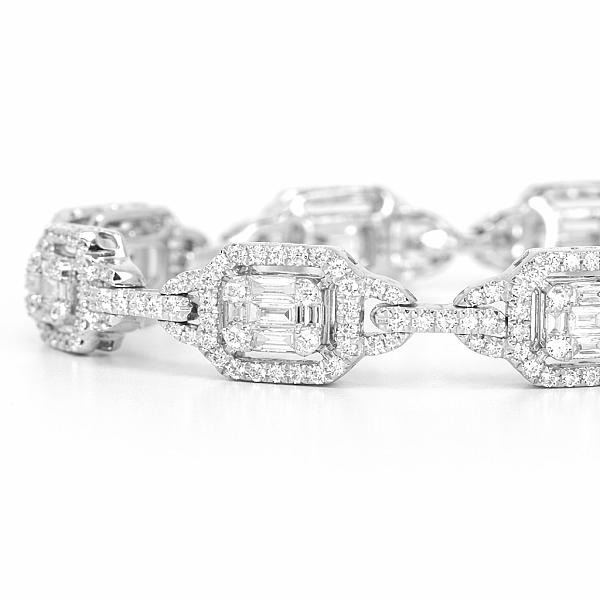 Image of 3.32ct Art Deco Natural Diamond Bracelet in White Gold