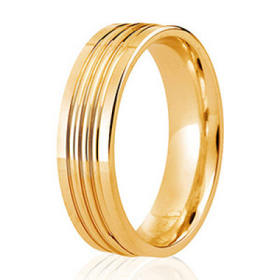 Image of Yellow Gold Diamond Cut Flat Court