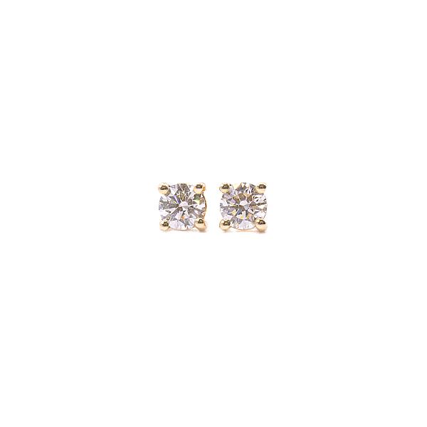 Image of 0.50ct Natural Round Brilliant Cut Diamond Studs in Yellow Gold