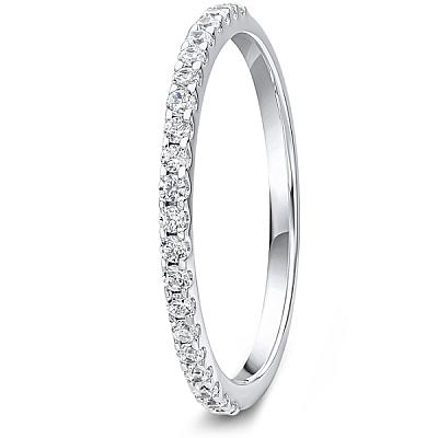 0.20ct Lab Grown Round Diamond Claw Set Wedding Band | D VVS | Platinum Image