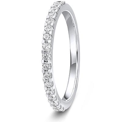 0.33ct Lab Grown Round Diamond Claw Set Wedding Band | D VVS | Platinum Image