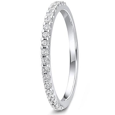 0.25ct Lab Grown Round Diamond Claw Set Wedding Band | D VVS | Platinum Image