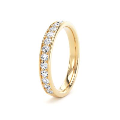 Image of Yellow Gold Diamond Set Round Brilliant Cut, Grain Channel
