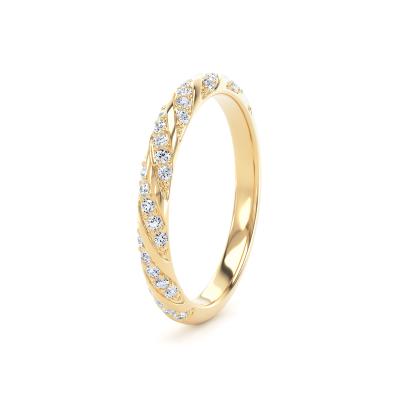 Diamond Set Round Brilliant Cut, Rope Twist Image