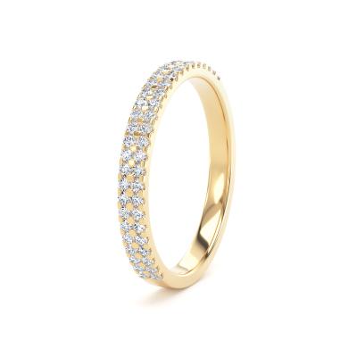 Diamond Set Round Brilliant Cut, Double Row Claw Image