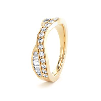 Diamond Set Round Brilliant & Baguette Cut, Entwined Double Row Image
