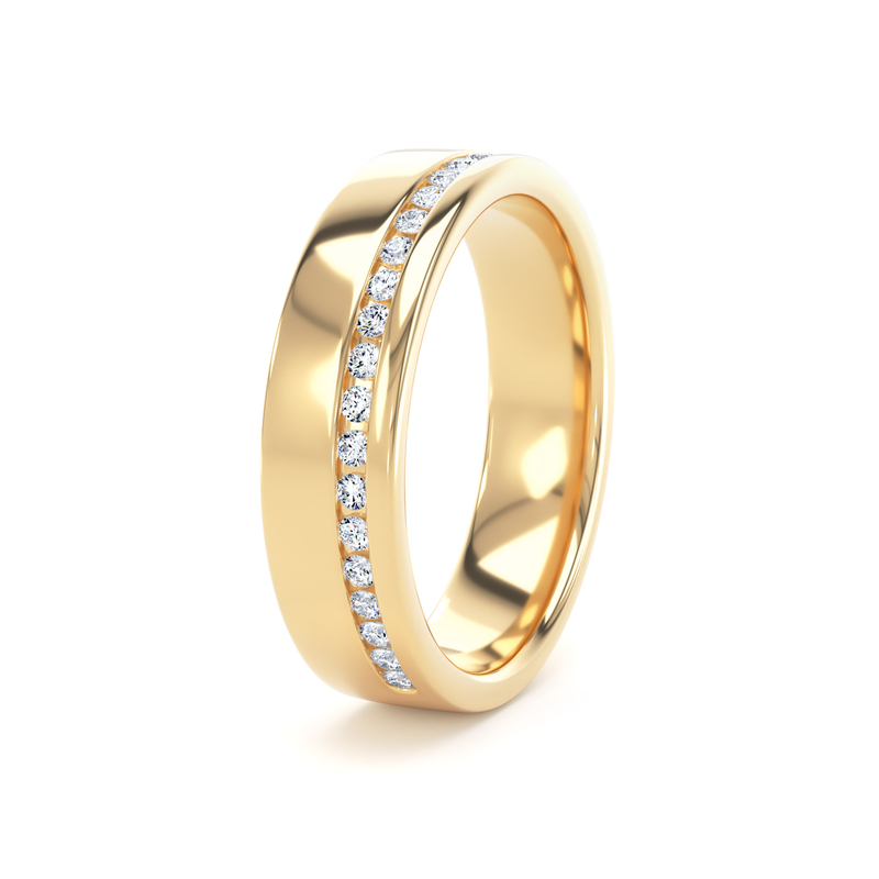 Diamond Set Round Brilliant Cut, Offset Channel Image