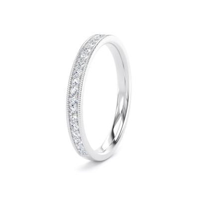 Diamond Set Round Brilliant Cut, Millgrain Channel Claw Image