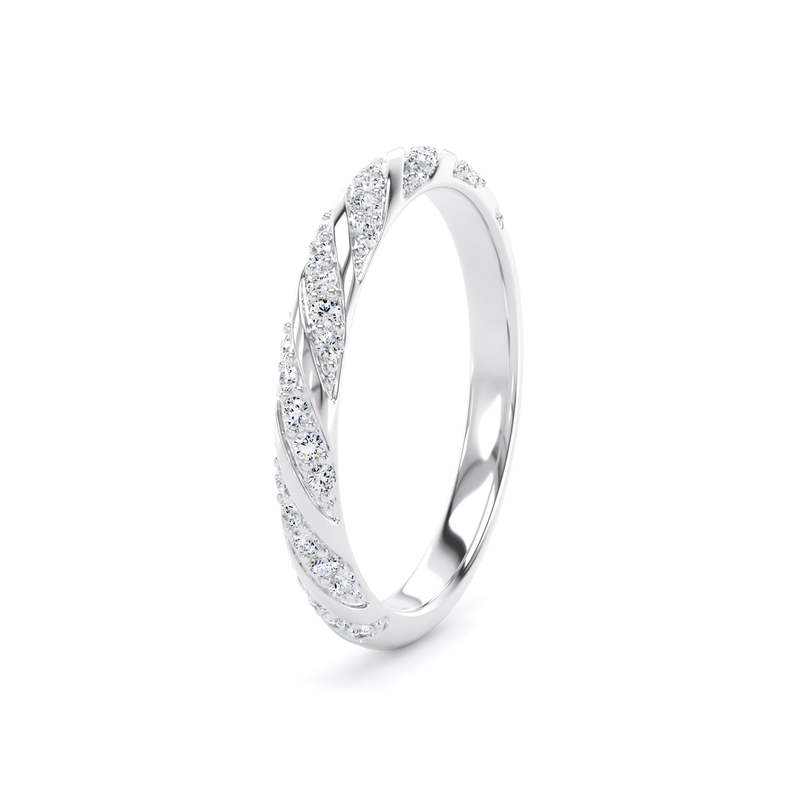 Diamond Set Round Brilliant Cut, Rope Twist Image