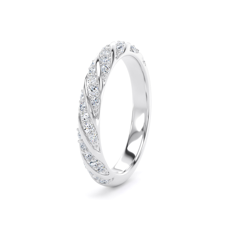 Diamond Set Round Brilliant Cut, Rope Twist Image