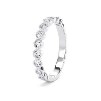 Diamond Set Round Brilliant Cut, Millgrain Bezel Image