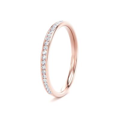 Image of Rose Gold Diamond Set Round Brilliant Cut, Channel Set
