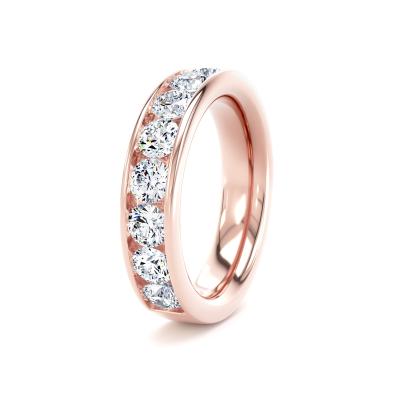 Image of Rose Gold Diamond Set Round Brilliant Cut, Channel Set