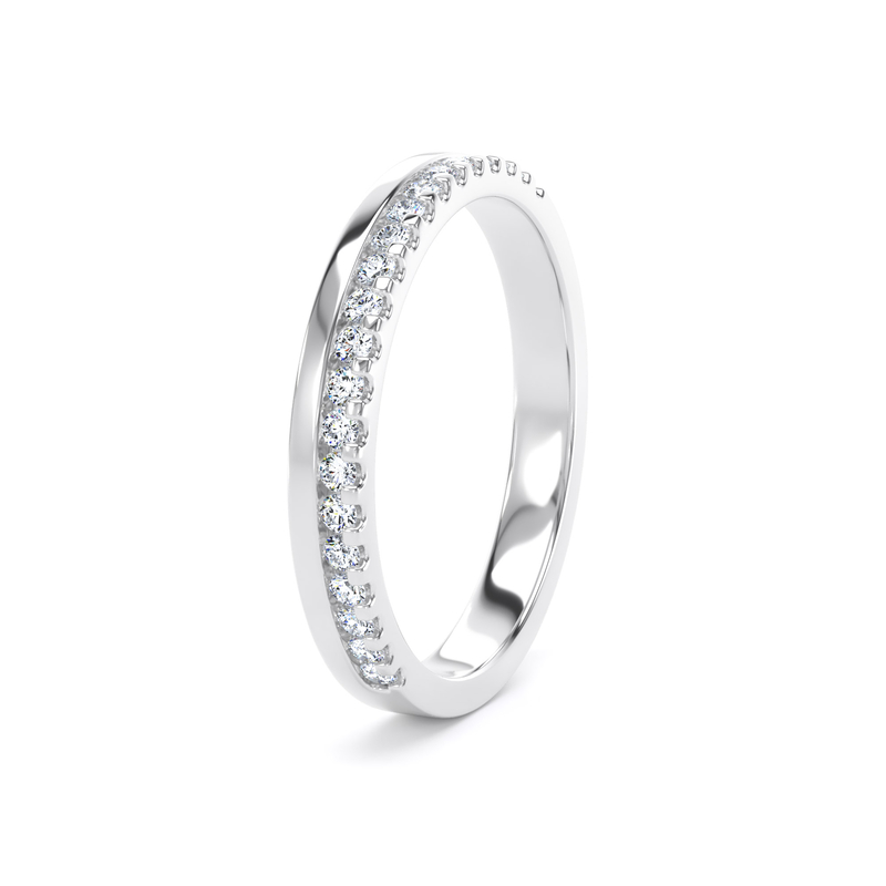 Diamond Set Round Brilliant Cut, Offset Claw Image