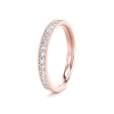 Diamond Set Round Brilliant Cut, Millgrain Channel Claw Image