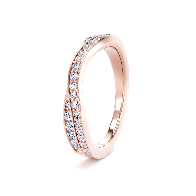 Diamond Set Round Brilliant Cut, Entwined Double Row Image