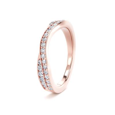 Image of Rose Gold Diamond Set Round Brilliant Cut, Entwined Double Row