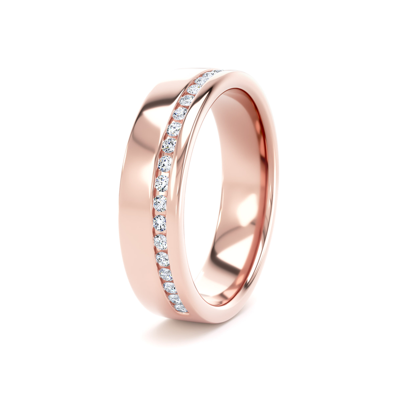 Diamond Set Round Brilliant Cut, Offset Channel Image