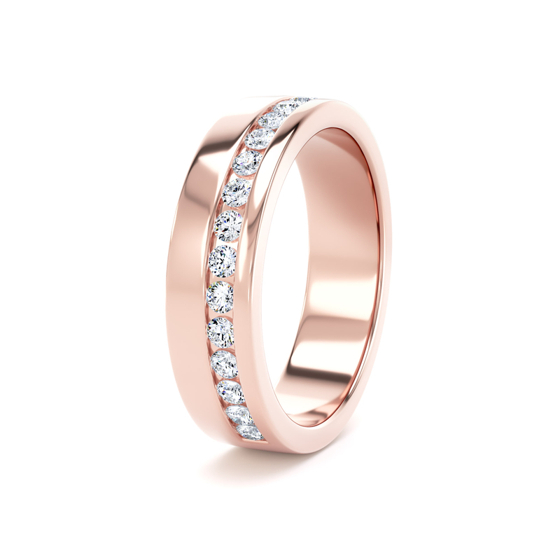 Diamond Set Round Brilliant Cut, Offset Channel Image