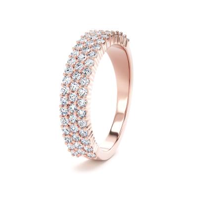 Diamond Set Round Brilliant Cut, Triple Row Claw Image