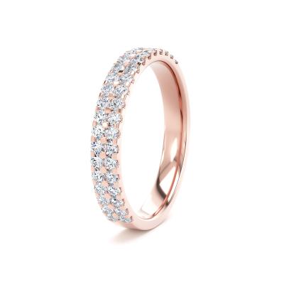 Diamond Set Round Brilliant Cut, Double Row Claw Image