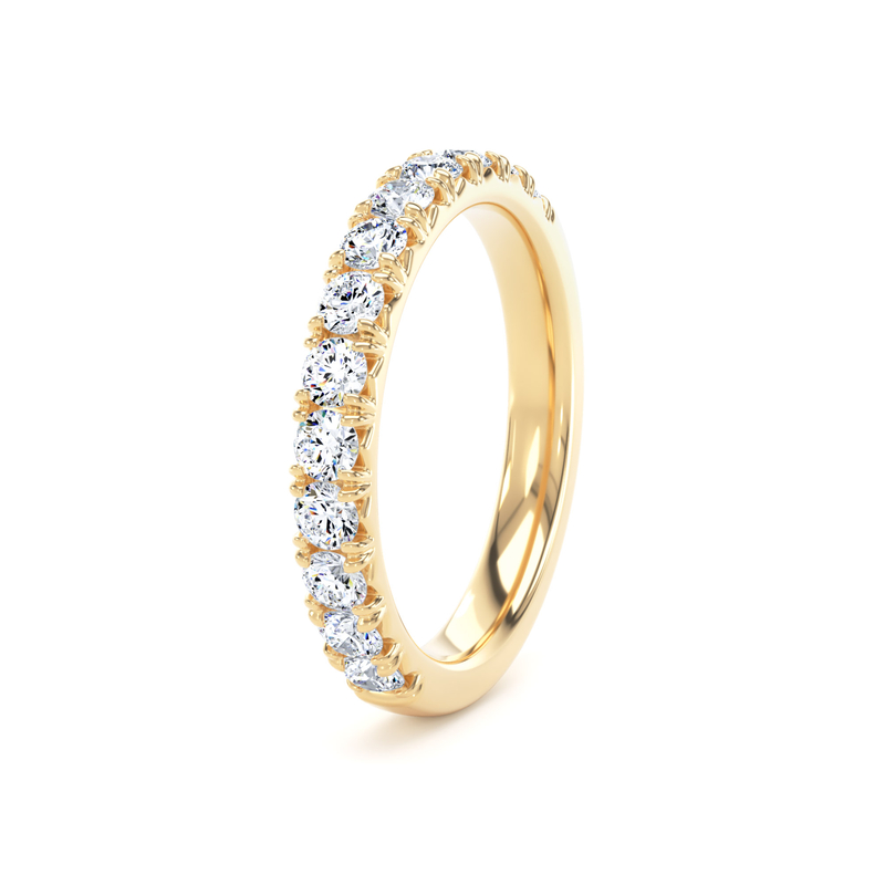 Diamond Set Round Brilliant Cut, French Pave / Fish Tail Image