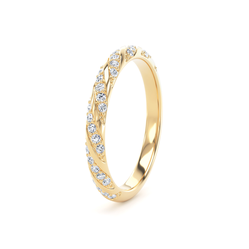 Diamond Set Round Brilliant Cut, Rope Twist Image