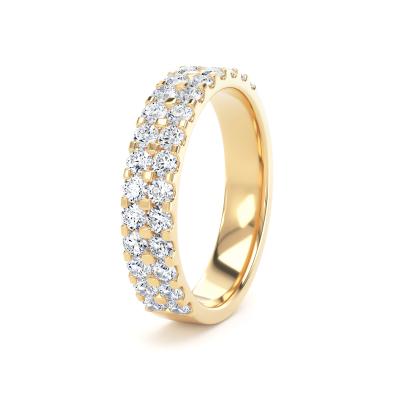 Diamond Set Round Brilliant Cut, Double Row Claw Image