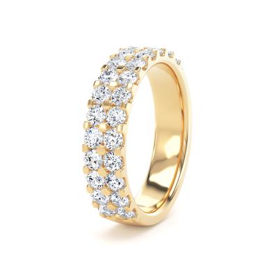 Diamond Set Round Brilliant Cut, Double Row Claw Image