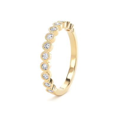 Diamond Set Round Brilliant Cut, Millgrain Bezel Image