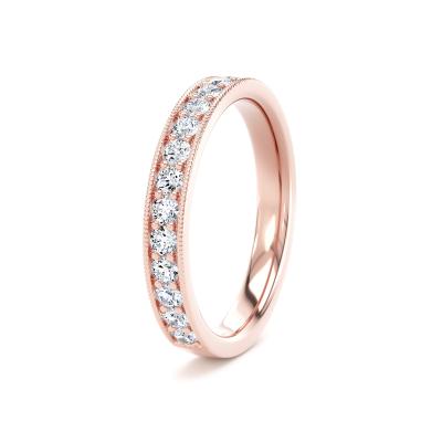Diamond Set Round Brilliant Cut, Millgrain Channel Claw Image