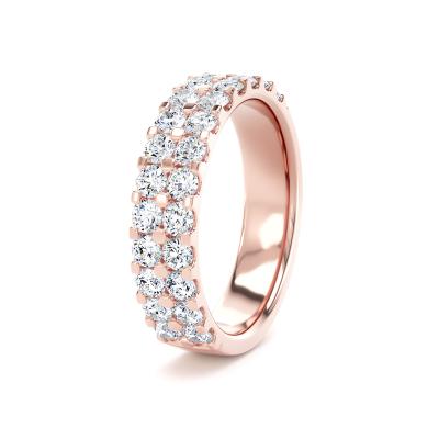 Diamond Set Round Brilliant Cut, Double Row Claw Image