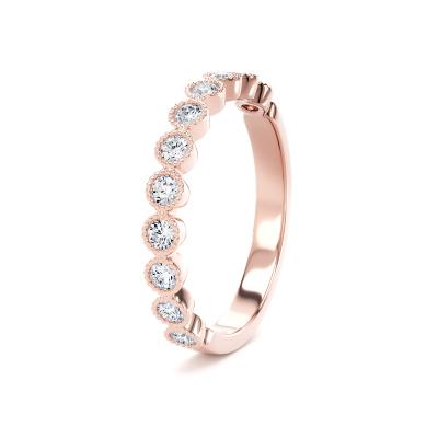 Diamond Set Round Brilliant Cut, Millgrain Bezel Image
