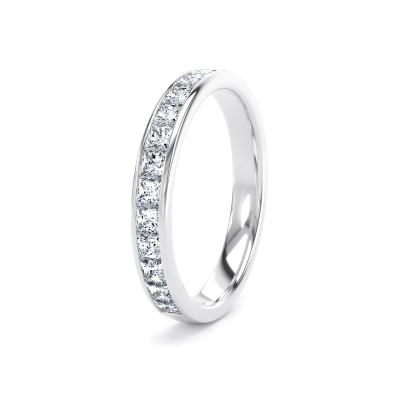 Image of Platinum Diamond Set Princess Cut, Channel Set