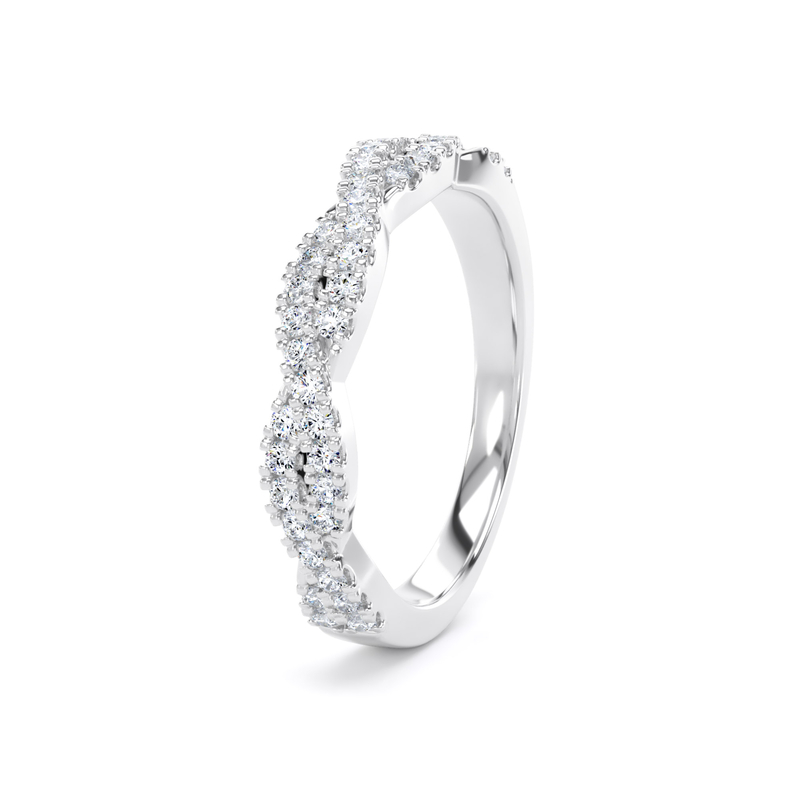 Diamond Set Round Brilliant Cut, Twist Claw Image