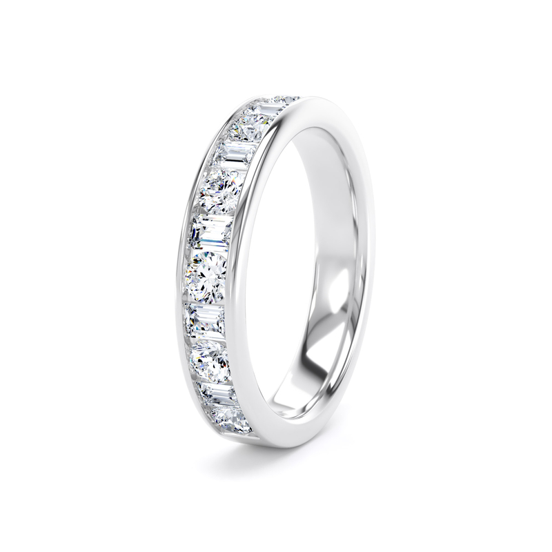 Diamond Set Round Brilliant & Baguette, Channel Set Image
