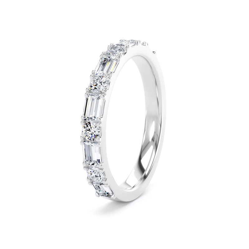 Diamond Set Round Brilliant & Baguette, Castle & Claw Image