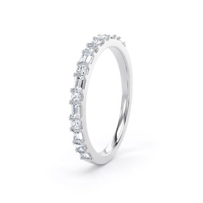 Image of Platinum Diamond Set Princess Cut & Baguette, Castle & Claw