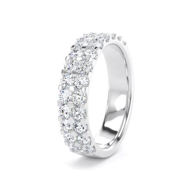 Image of Platinum Diamond Set Round Brilliant Cut, Double Row Claw